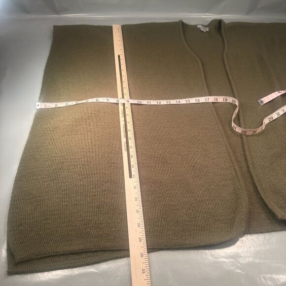 The Winding Road Open Front Cardigan Vintage Poncho Peru Sweater Jacket Olive - Picture 12 of 16